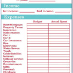 Household Budget Forms Free Printable Form Resume Examples