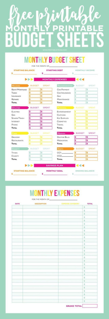 Pin By Vanna McCormick On Moving Out Budget Sheets Printable Budget 