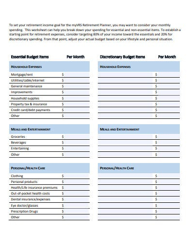 10 Retirement Household Budget Templates In PDF DOC Free Premium 