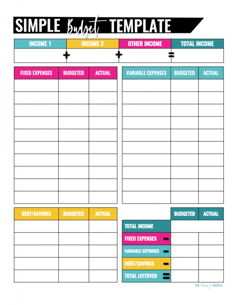 11 Free Blank Budget Worksheet Printable Take Control Of Your Finances 