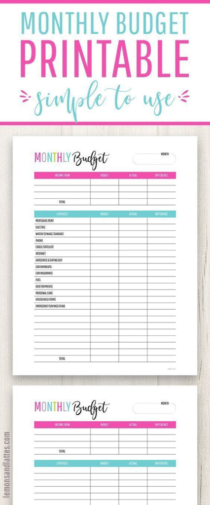 2019 Monthly Budget Printable Templates Super Simple To Use 