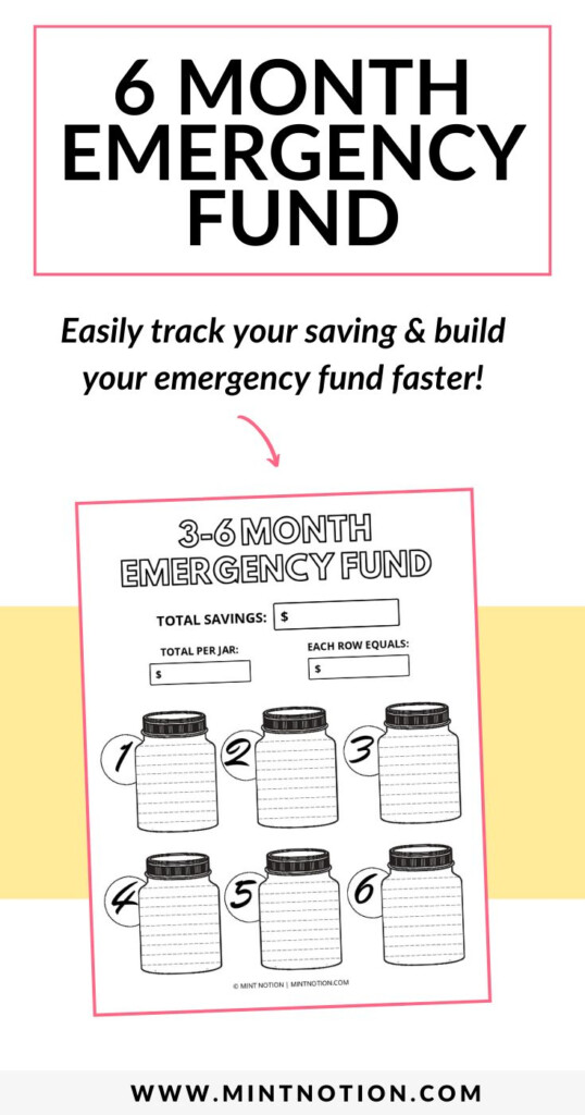 3 6 Month Emergency Fund Savings Tracker Printable Emergency Fund 