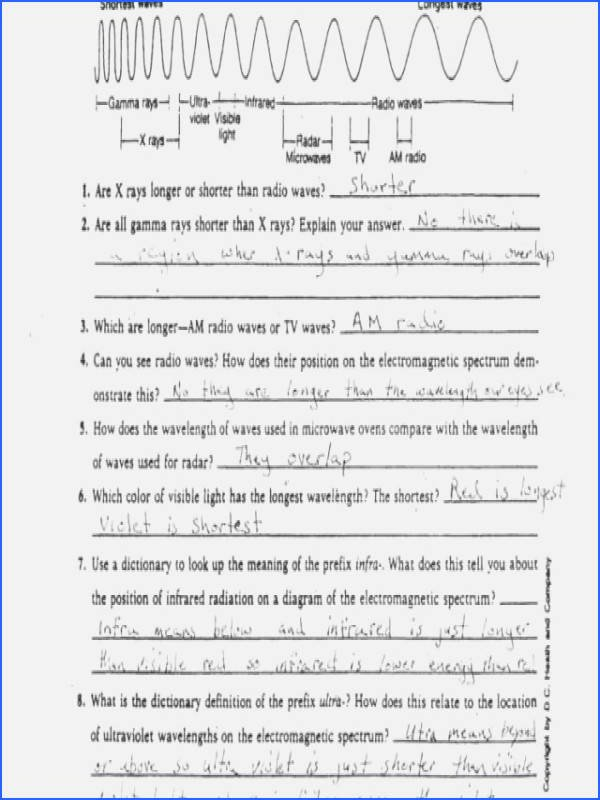 50 Electromagnetic Spectrum Worksheet Answers Chessmuseum Template 