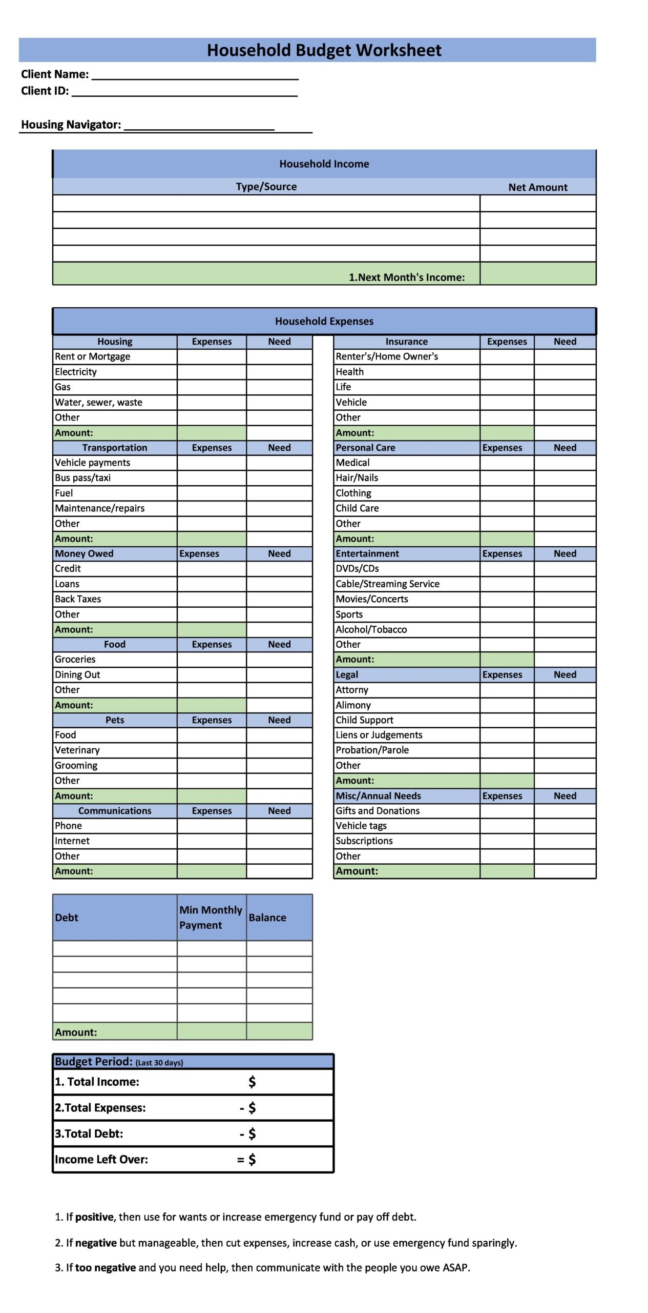 7 Household Balance Sheet Template Sample Templates Sample Templates