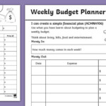Budget Planner Worksheet Primary Resources teacher Made