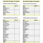 Budget Template UK