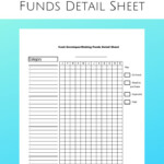 Cash Envelope Sinking Funds Detail Sheet Sinking Funds Cash