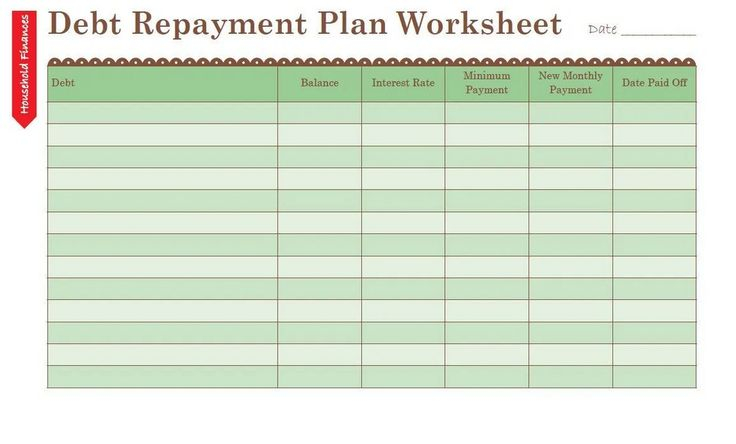 Debt Repayment Plan Worksheet Sample Debt Repayment Debt Payoff Plan 