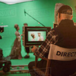 Director Shooting Period Film Green Screen CGI Scene With Actors