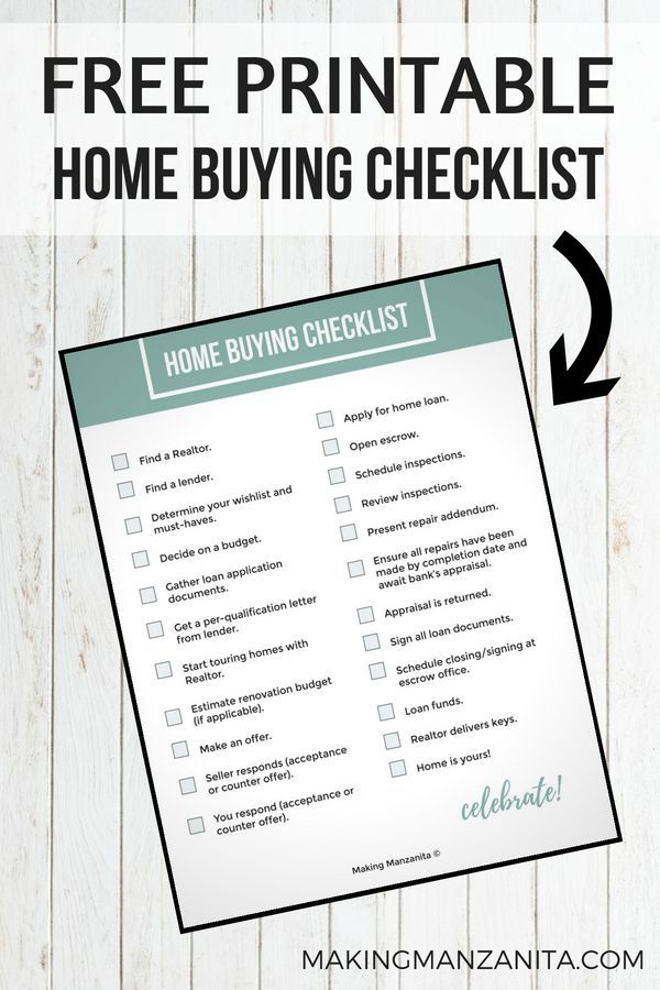 Download Your Free Home Buying Checklist Printable Making Manzanita 
