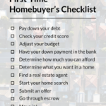 First Time Home Buyers Checklist Home Buying Checklist Home Buying