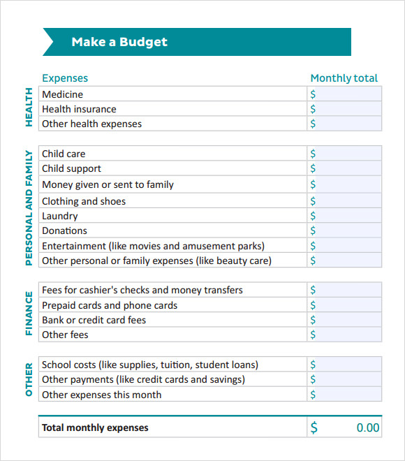 FREE 12 Sample Budget Worksheet Templates In Google Docs Google 
