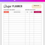 Free Budget Planner Printable Printable Finance Planner Budget