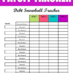 Free Debt Snowball Printable Worksheet Track Your Debt Payoff Debt