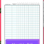 Free Printable Monthly Bill Payment Log A Bills To Pay Checklist