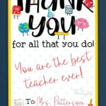 FREE Teacher Appreciation Thank You Printable Two Versions Teacher