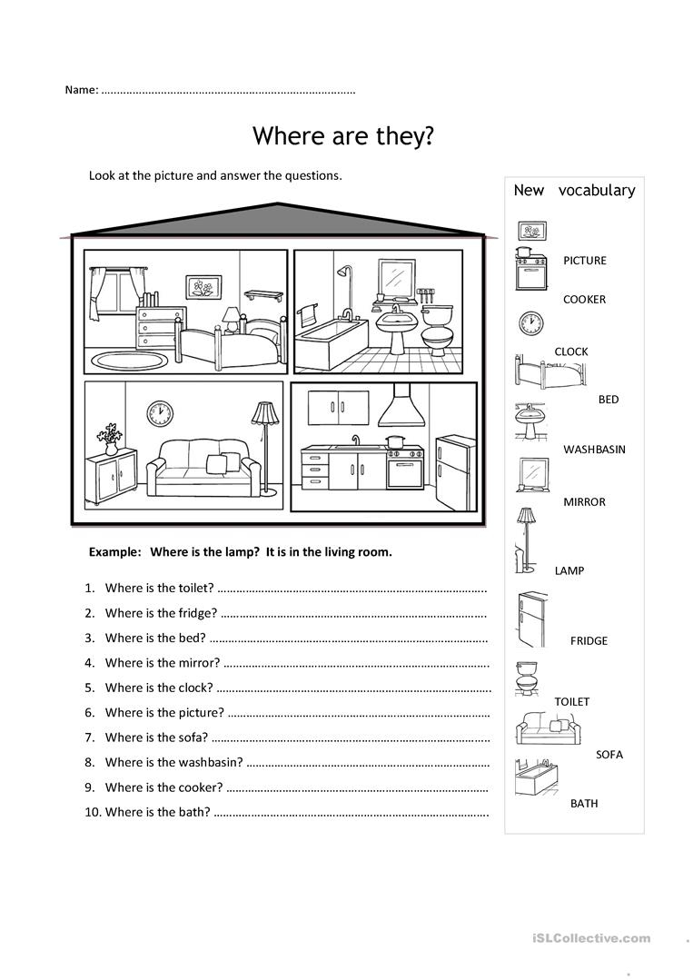 Furniture In The House Worksheet Free Esl Printable Worksheets Home 