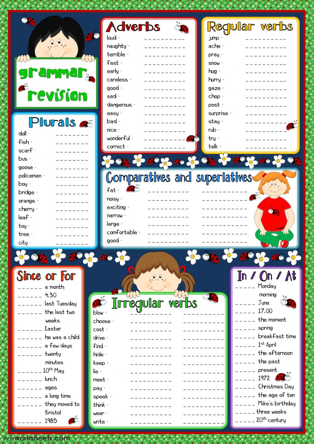 Grammar Revision Interactive Worksheet