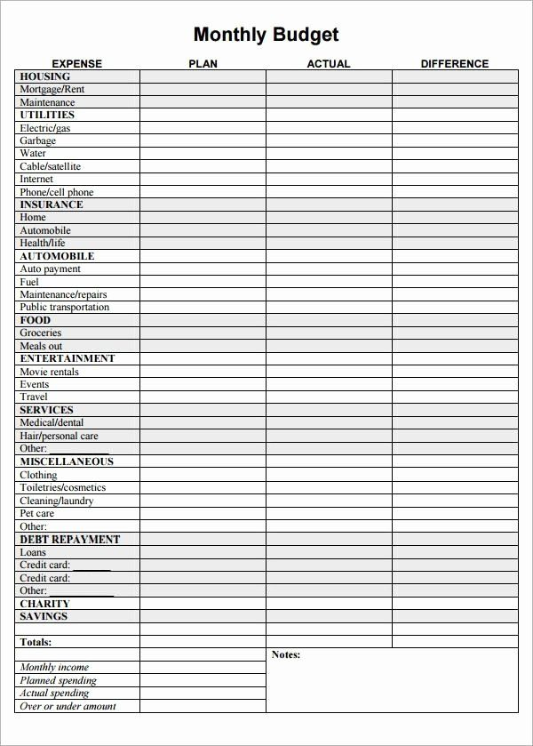 Household Budget Template Printable New Home Bud Template Madinbelgrade 