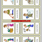 Household Chores ESL Printable Vocabulary Learning Cards