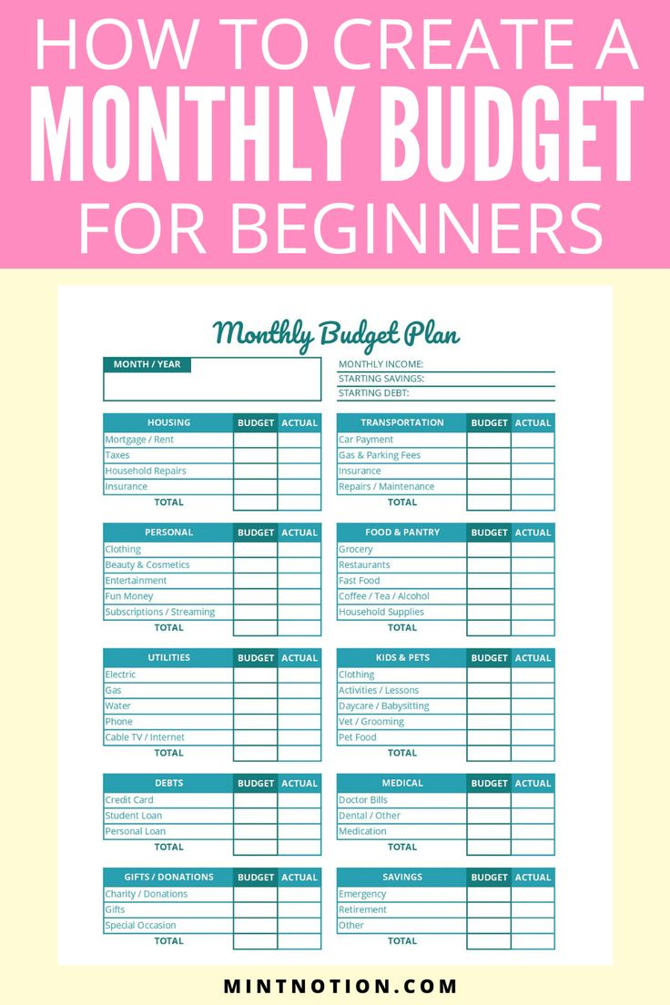 How To Create A Budget For Beginners Budget Planning Monthly Budget