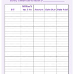 Monthly Bill Reminder Worksheet Free Printable Moms Budget Monthly