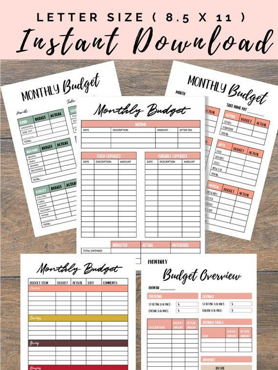 Monthly Budget Templates Budget Printable Zero Based Budget 