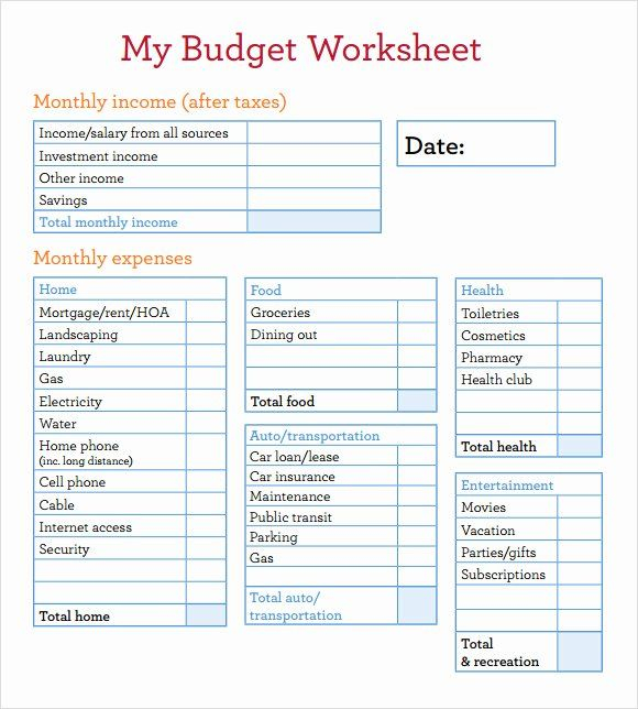 Monthly Budget Worksheet Printable Beautiful Sample Bud Worksheet 12