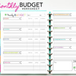 Monthly Budget Worksheet Printable Db excel