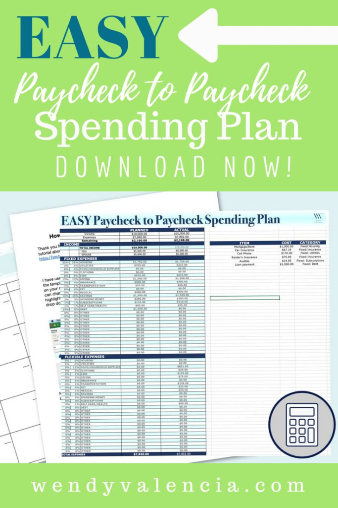 Paycheck Budget Worksheet Excel Worksheets