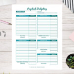 Paycheck Budgeting Printable Mint Notion