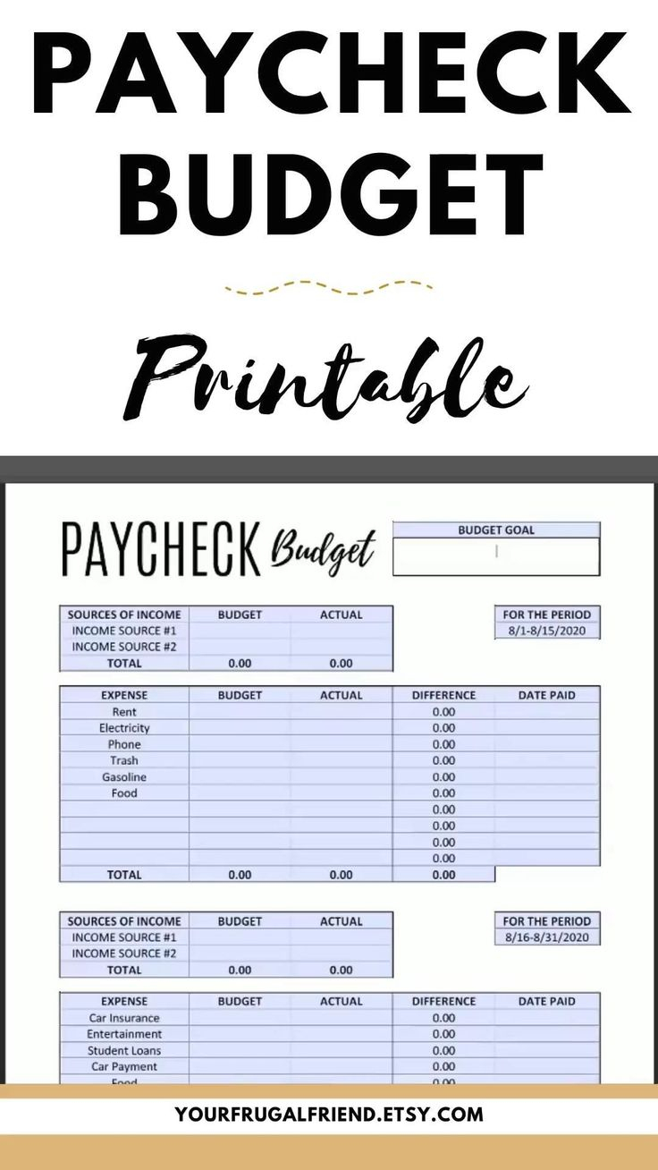 Paycheck To Paycheck Budget Printable 1000 Budgeting Paycheck 