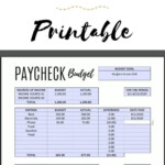 Paycheck To Paycheck Budget Template Zero based Budget Etsy