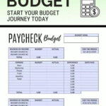 Paycheck To Paycheck Budget Template Zero Based Budget Printable