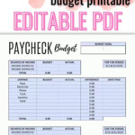 Paycheck To Paycheck Budget Template Zero Based Budget Printable