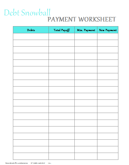 Paying Off Your Debt And Saving Budgeting Worksheets Debt Snowball Debt