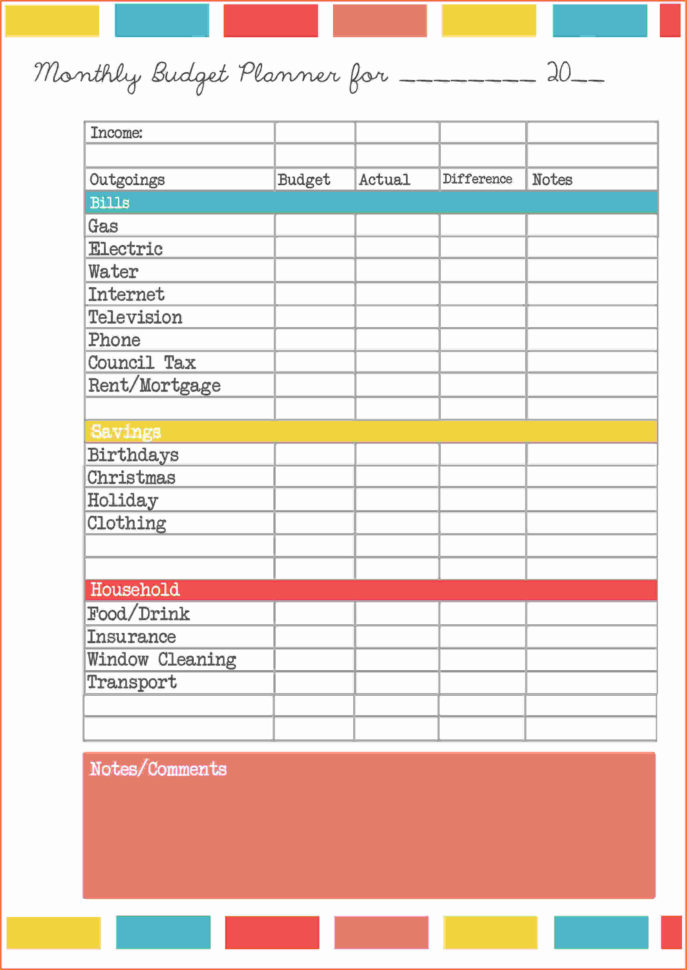 Personal Budget Planner Spreadsheet Throughout Budget Planning 