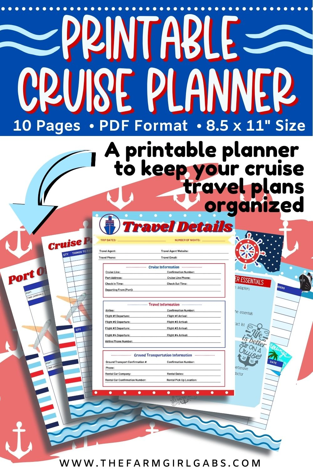 Printable Cruise Planner Farm Girl Designs