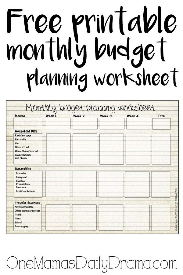 Printable Monthly Budget Planning Worksheet To Track Spending Budget 