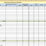 Project Cost Estimate Template Spreadsheet Intended For Excel