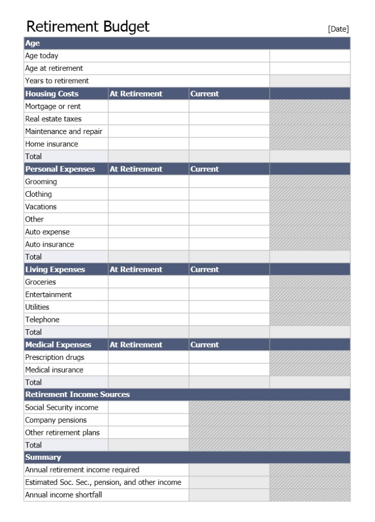 Retirement Budget Calculator Excel Templates Excel Spreadsheets ...