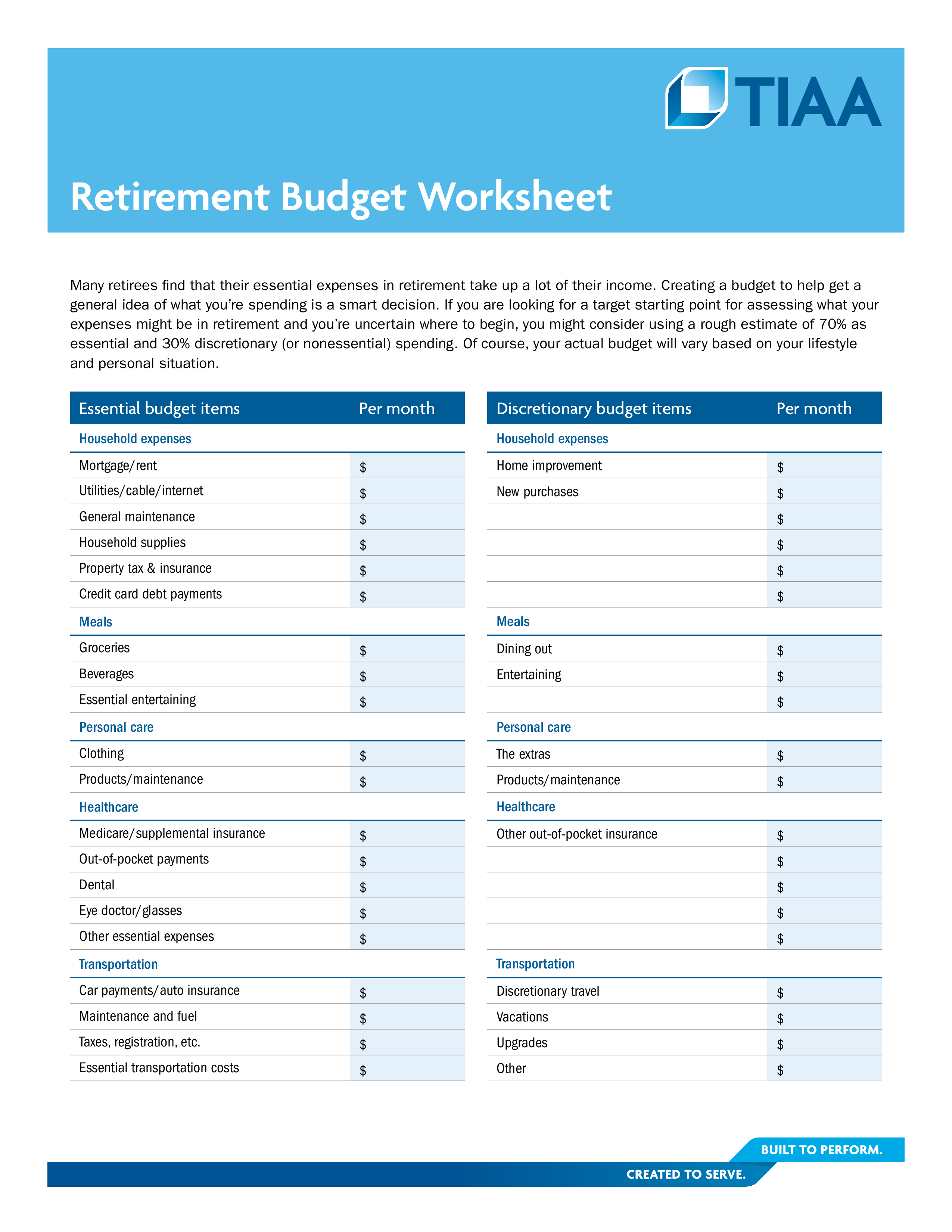 Kiplinger Retirement Budget Worksheet BudgetWorksheets