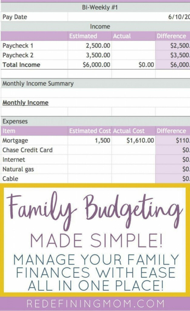 Sample Simple Household Budget Template Addictionary Easy Household 
