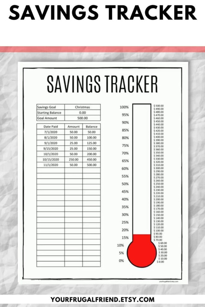 Savings Challenge Savings Tracker Savings Goal Printable Vacation 