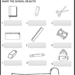 School Objects ESL WORKSHEETS Pupil Cubs