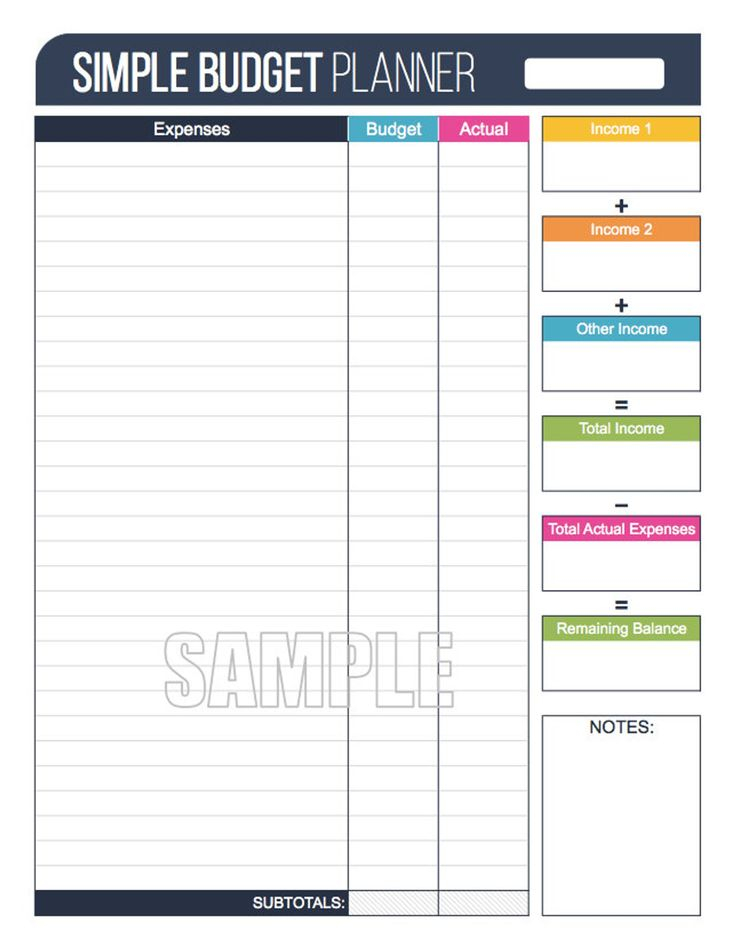 Simple Budget Planner Worksheet Fillable Personal Etsy Budget