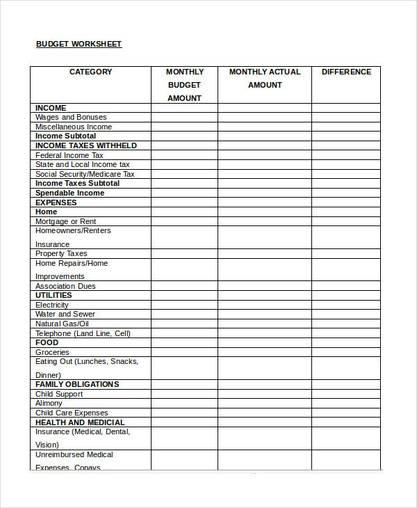 Simple Budget Spreadsheet Template 13 FreeWord Excel PDF Documents 