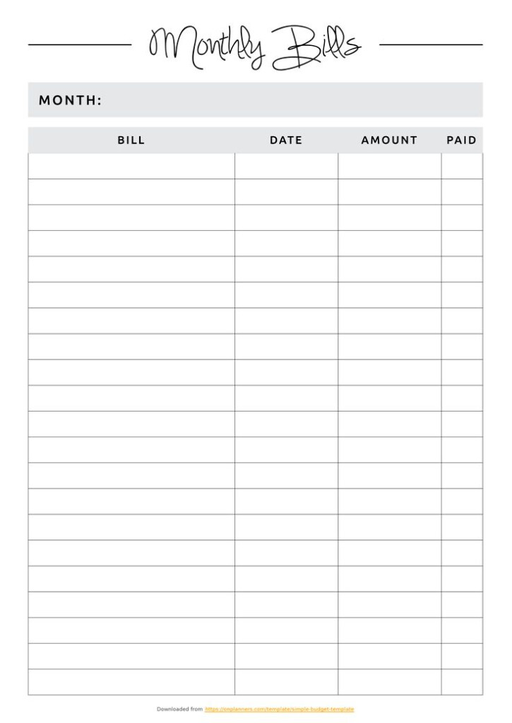 Simple Budget Template Simple Budget Template Budget Planner 