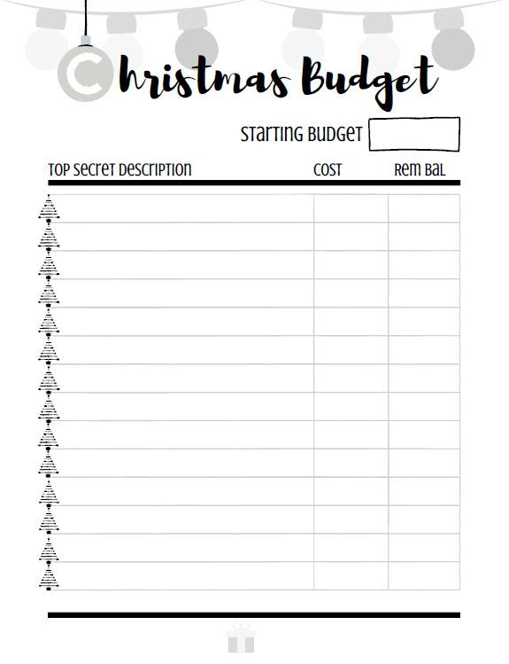 Simple Pretty Christmas Budget Free Printable Christmas On A 