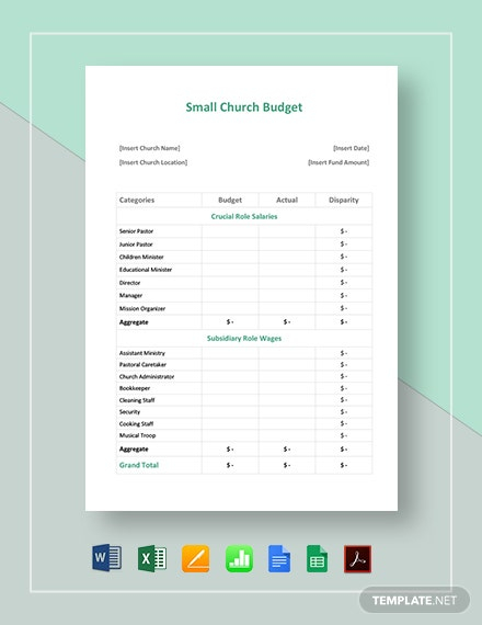 Small Church Budget Template Google Docs Google Sheets Excel Word 
